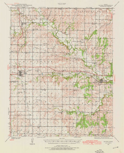 United States Geological Survey Severy, KS (1939, 62500-Scale) digital map