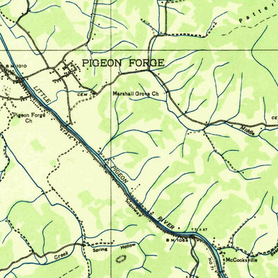 United States Geological Survey Sevierville, TN (1935, 48000-Scale) digital map