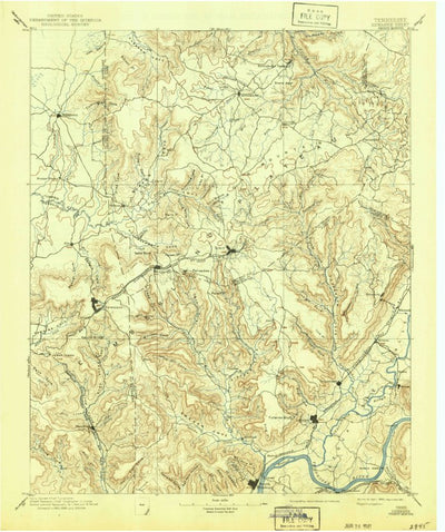 United States Geological Survey Sewanee, TN (1895, 125000-Scale) digital map