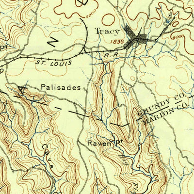 United States Geological Survey Sewanee, TN (1895, 125000-Scale) digital map