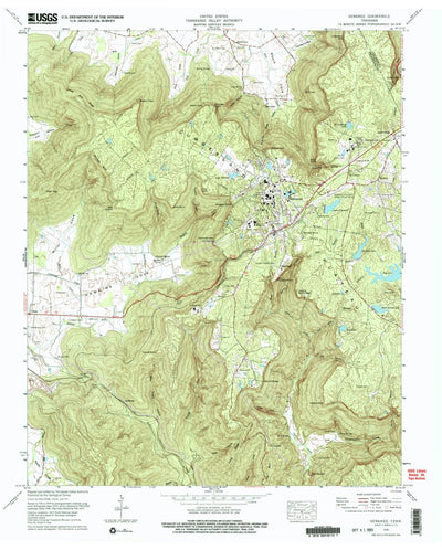 United States Geological Survey Sewanee, TN (1974, 24000-Scale) digital map