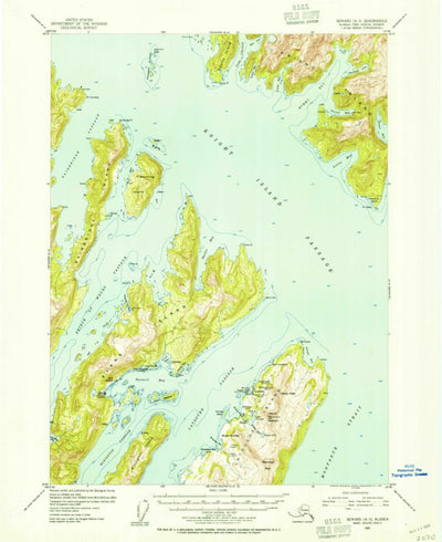 United States Geological Survey Seward A-3, AK (1952, 63360-Scale) digital map