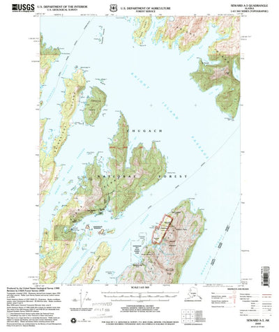 United States Geological Survey Seward A-3, AK (2000, 63360-Scale) digital map