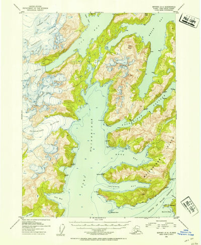 United States Geological Survey Seward A-4, AK (1952, 63360-Scale) digital map