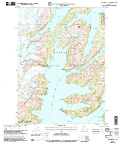 United States Geological Survey Seward A-4, AK (2000, 63360-Scale) digital map
