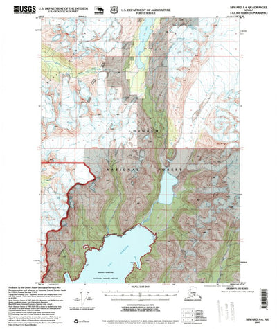 United States Geological Survey Seward A-6, AK (1995, 63360-Scale) digital map
