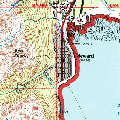 United States Geological Survey Seward A-7, AK (1997, 63360-Scale) digital map