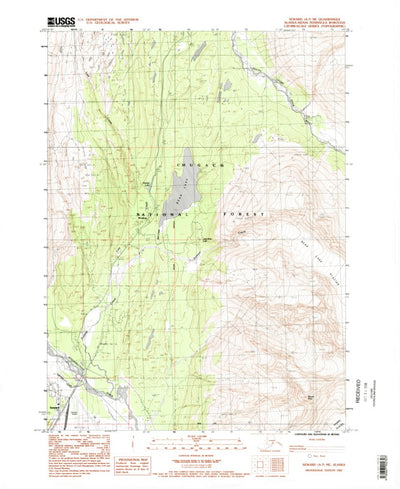 United States Geological Survey Seward A-7 NE, AK (1983, 25000-Scale) digital map