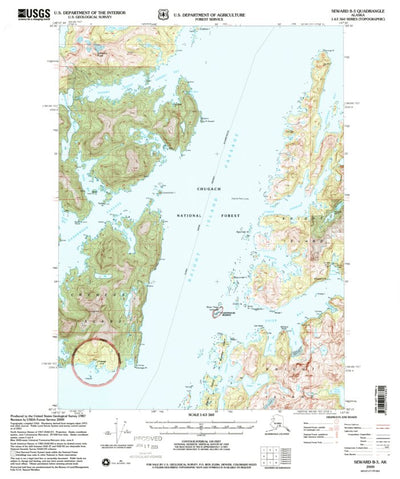United States Geological Survey Seward B-3, AK (2000, 63360-Scale) digital map