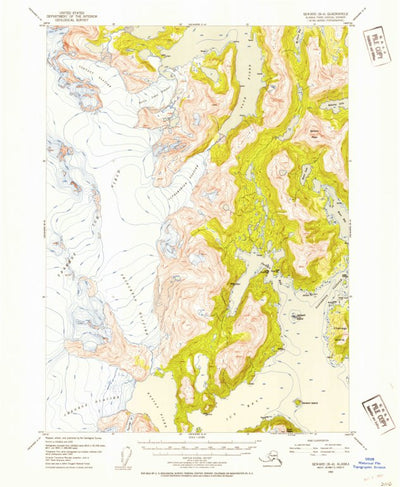 United States Geological Survey Seward B-4, AK (1952, 63360-Scale) digital map