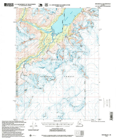 United States Geological Survey Seward B-5, AK (1996, 63360-Scale) digital map