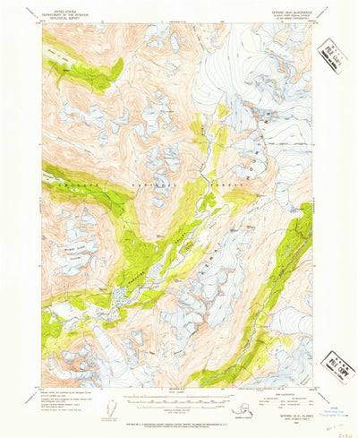 United States Geological Survey Seward B-6, AK (1952, 63360-Scale) digital map