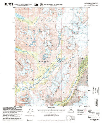 United States Geological Survey Seward B-6, AK (1995, 63360-Scale) digital map