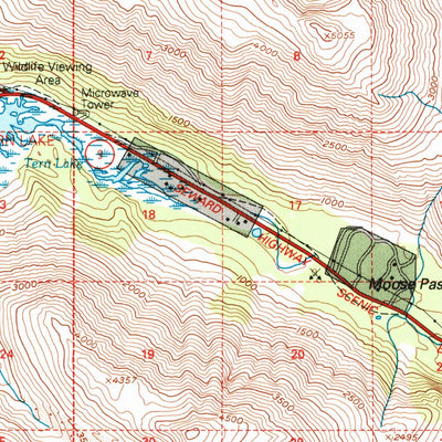 United States Geological Survey Seward C-7, AK (1994, 63360-Scale) digital map