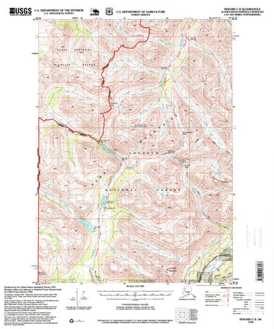 United States Geological Survey Seward C-8, AK (1996, 63360-Scale) digital map