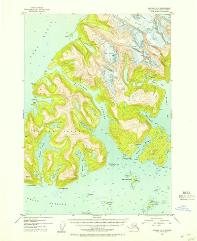 United States Geological Survey Seward D-3, AK (1952, 63360-Scale) digital map