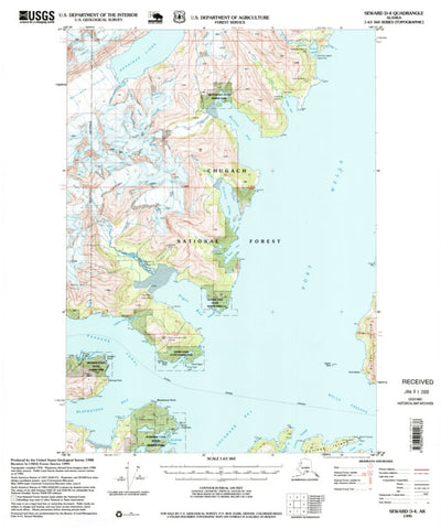 United States Geological Survey Seward D-4, AK (1995, 63360-Scale) digital map
