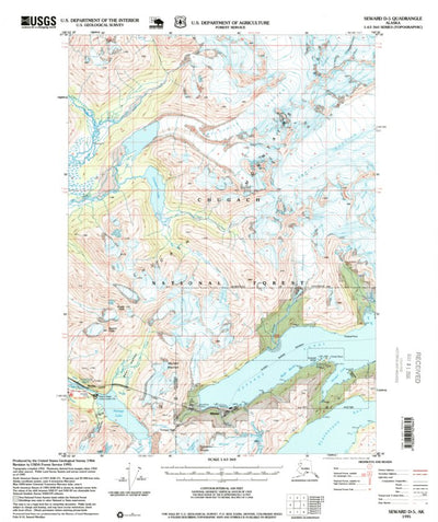 United States Geological Survey Seward D-5, AK (1995, 63360-Scale) digital map