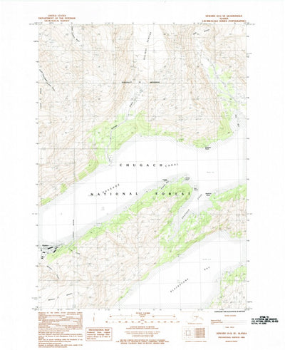 United States Geological Survey Seward D-5 SE, AK (1984, 25000-Scale) digital map