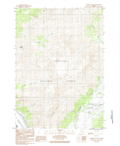 United States Geological Survey Seward D-6 NE, AK (1984, 25000-Scale) digital map