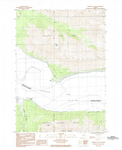 United States Geological Survey Seward D-7 NE, AK (1984, 25000-Scale) digital map