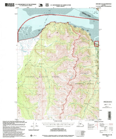 United States Geological Survey Seward D-8, AK (1995, 63360-Scale) digital map