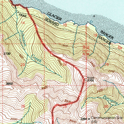 United States Geological Survey Seward D-8, AK (1995, 63360-Scale) digital map