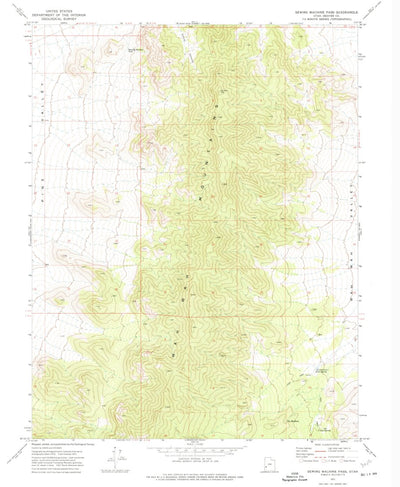 United States Geological Survey Sewing Machine Pass, UT (1971, 24000-Scale) digital map