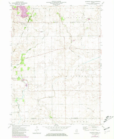 United States Geological Survey Shabbona Grove, IL (1971, 24000-Scale) digital map