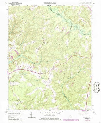United States Geological Survey Shacklefords, VA (1965, 24000-Scale) digital map