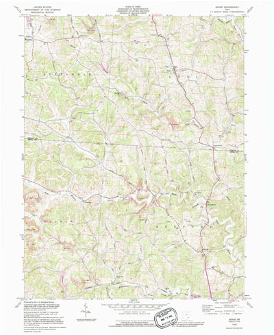 United States Geological Survey Shade, OH (1992, 24000-Scale) digital map