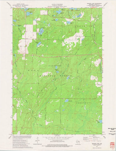 United States Geological Survey Shadow Lake, WI (1973, 24000-Scale) digital map