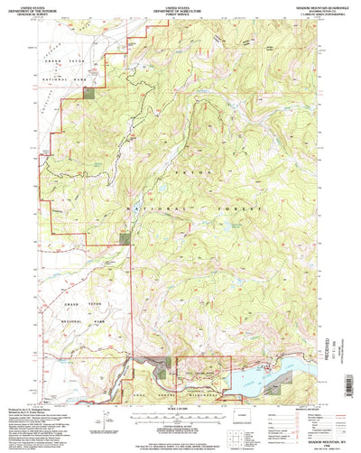United States Geological Survey Shadow Mountain, WY (1996, 24000-Scale) digital map