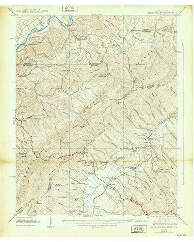 United States Geological Survey Shady Valley, TN-VA (1938, 24000-Scale) digital map