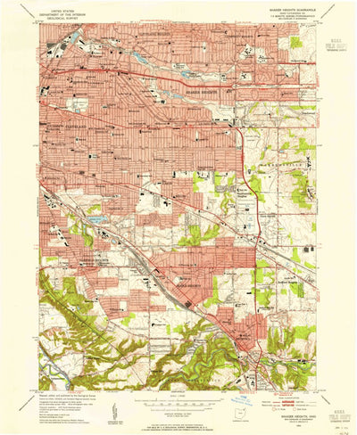 United States Geological Survey Shaker Heights, OH (1953, 24000-Scale) digital map