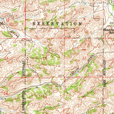 United States Geological Survey Shambo, MT (1959, 62500-Scale) digital map