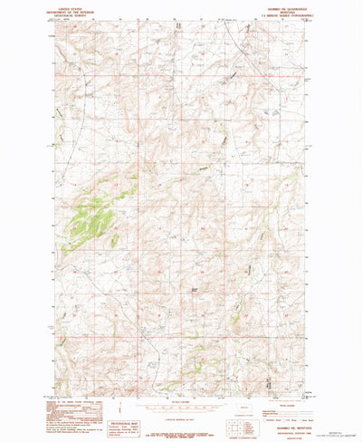 United States Geological Survey Shambo NE, MT (1984, 24000-Scale) digital map