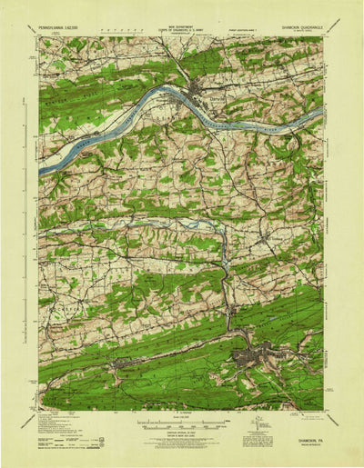 United States Geological Survey Shamokin, PA (1943, 62500-Scale) digital map