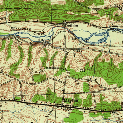 United States Geological Survey Shamokin, PA (1943, 62500-Scale) digital map
