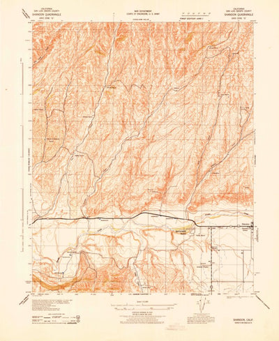 United States Geological Survey Shandon, CA (1943, 31680-Scale) digital map