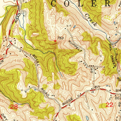 United States Geological Survey Shandon, OH (1955, 24000-Scale) digital map
