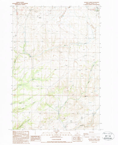 United States Geological Survey Shaniko Summit, OR (1987, 24000-Scale) digital map