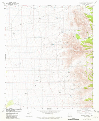 United States Geological Survey Shannon Canyon, NM (1981, 24000-Scale) digital map