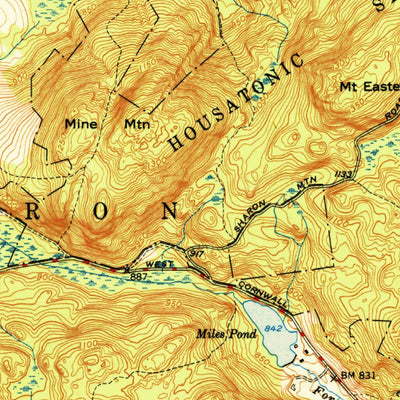 United States Geological Survey Sharon, CT-NY (1950, 31680-Scale) digital map