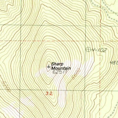 United States Geological Survey Sharp Mountain, CA (1988, 24000-Scale) digital map