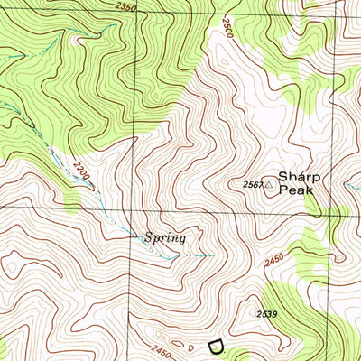 United States Geological Survey Sharp Peak, NV (1982, 24000-Scale) digital map
