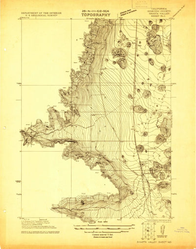 United States Geological Survey Shasta Valley Sheet No 1, CA (1921, 24000-Scale) digital map