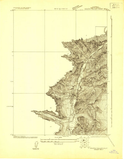 United States Geological Survey Shasta Valley Sheet No 3, CA (1922, 24000-Scale) digital map