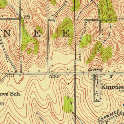 United States Geological Survey Shawnee, KS (1934, 24000-Scale) digital map