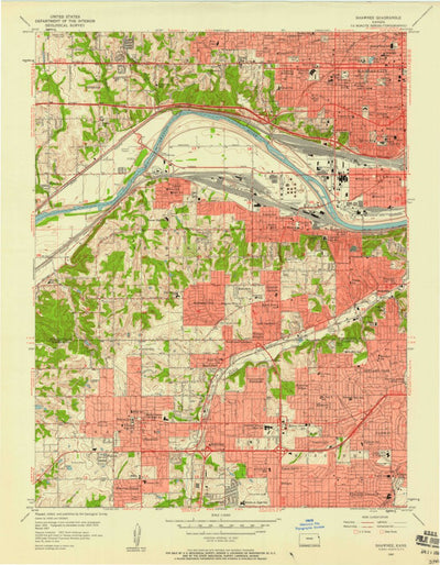 United States Geological Survey Shawnee, KS (1957, 24000-Scale) digital map